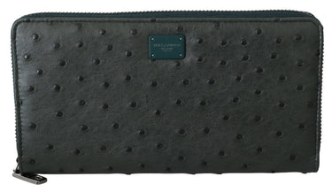 Exquisite Green Ostrich Leather Continental Wallet